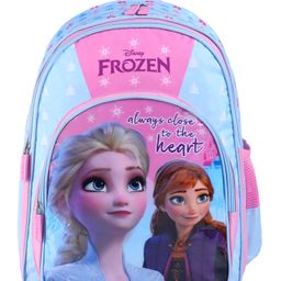 Disney Frozen 2 compartment with PVC embossed Front Pocket School Bag Pink and Sky Blue - 14 inches-picture-6