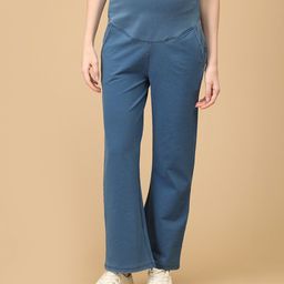 The Mom Store Solid Maternity Denims With Belly Support - Blue-image-67
