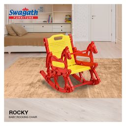 Swagath furniture Plastic Baby Rocking Chair For 1 to 5 Years (Finish Color - Red-Yellow, DIY(Do-It-Yourself))-5