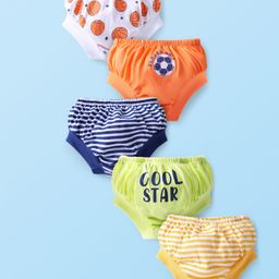 Doodle Poodle 100% Cotton Briefs With Stripes & Sports Theme Print Pack Of 5 - Multicolour-image-51