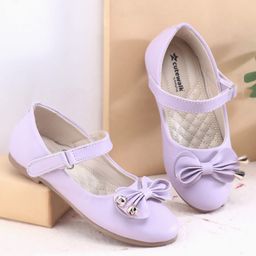 Cute Walk by Babyhug Ballerina Velcro Closure with Bow Applique - Purple-picture-11