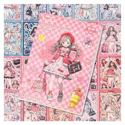 FunBlast Cartoon Theme Self Adhesive Decorative Stickers Book - 20 Sheets Pink-image-16