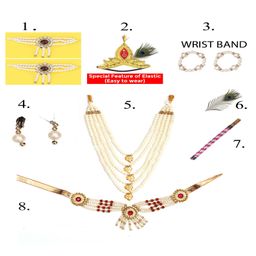 RAJ FANCY DRESSES Lord Krishna Theme Accessories Set - White & Yellow-image-56