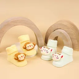 KICKS & CRAWL Kids Pack Of 2 Patterned Ankle Length Socks-picture-38
