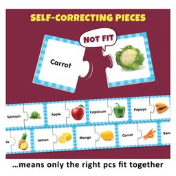 Little Berry Fruits and Vegetables Match and Learn Jigsaw Puzzle Game Multicolor - 42 Pieces image 2