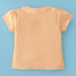 TANGO Interlock Half Sleeves Top with Butterflies Print - Biscuit image 2