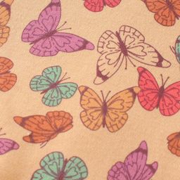 TANGO Interlock Half Sleeves Top with Butterflies Print - Biscuit image 3