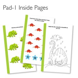 hellofriend books Hello Friend Books Foldable Colouring Activity Kit: Dino Curious To Play - Fun and Interactive Actvity Pack with 2 Actvity and Colouring Pads and 8 Colour Pencils - English image 3