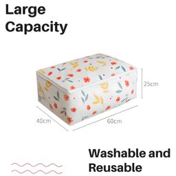 COZY VIBES Multipurpose Foldable Under-Bed Blanket Storage Bag | Washable, Waterproof, Transparent Printed Cover With Peva Material- PACK OF 1- COLOR MAY VARY image 3