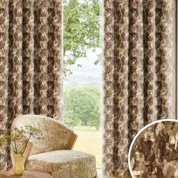 Myntra Elegant Homes Eden Premium Brown 2 Pieces Printed Black Out Long Door Curtain-picture-37