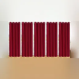 BELLA TRUE Maroon 4 Pieces Long Door Curtains-picture-42