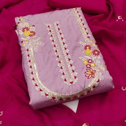 LeeliPeeri Designer Embroidered Unstitched Dress Material-image-45