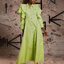 ECHKE Layered Women Cuffed Sleeves Maternity Shirt Dress-image-41