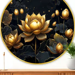 Myntra Elegant Homes Black & Yellow Floral And Botanical Wood Wall Art-image-73