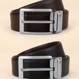 GIL Men Textured Leather Reversible Formal Belt-image-39