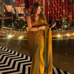 HERE&NOW Women Beads and Stones Organza Saree-picture-38
