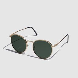Urban Scissors Unisex Oval Sunglasses with UV Protected Lens TRANSIT-GOLDGREEN-SUN-53