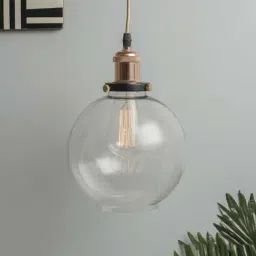 Homesake Clear Globe Shape Glass Hanging Lamp - Set of 1-image-8
