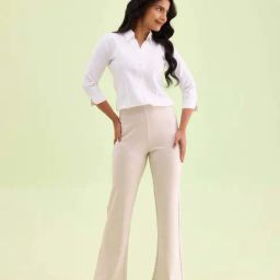 Go Colors! Cream Plain Bootcut Pants-picture-18