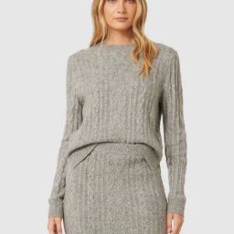 Forever New Grey Self Skirt-image-14