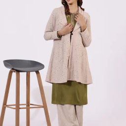 W Black Polyster Self Design Shrug-picture-11