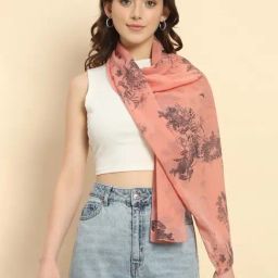 Trend Arrest Peach Printed Scarf-picture-12