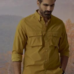 Andamen Mustard Regular Fit Shirt-picture-11