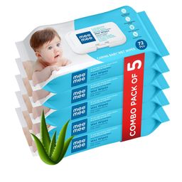 MeeMee Kids-Unisex Pack of 5 Baby Wipes and Buds-picture-1