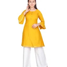 Aarika Kids Yellow Cotton Kurti & Palazzos-image-32