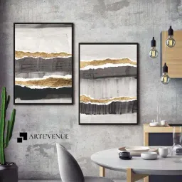ARTE'VENUE Greystone Grey & Yellow Canvas Wall Arts - Set of 2 (11 X 13 inch Each)-picture-47