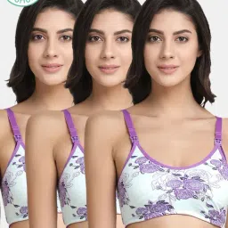 Inner Sense Purple Non Wired Non Padded Nursing Bra (Pack Of 3)-image-19