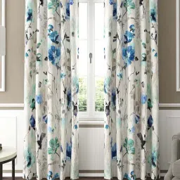 GM White & Blue Polyester Curtain - Set of 2-23