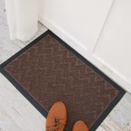 Ariana Dark Brown Microfibre Single Happy Feet Outdoor Door Mat - Set of 1-image-20