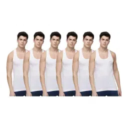 Dollar Bigboss White Cotton Vests - Pack of 6-image-93