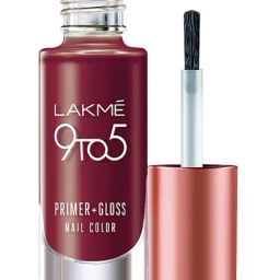 Lakme 9 to 5 Primer & Gloss Nail Color Mulberry Bush - 6 ml-image-34
