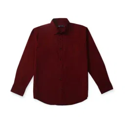 Gini & Jony Kids Red Cotton Regular Fit Full Sleeves Shirt-image-62