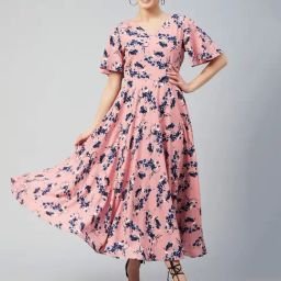 Rare Pink Floral Print Maxi Dress-image-38