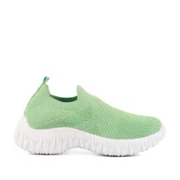London Rag Women's Fair Play Knitted Chunky Green Walking Shoes-picture-4