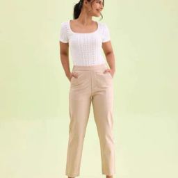 Go Colors! Khaki Plain Pants-image-81