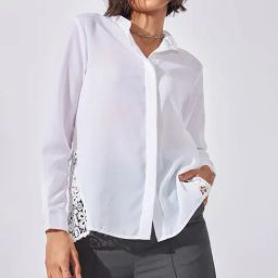 The Label Life White Cotton Lace Shirt-image-34