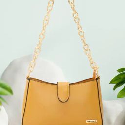 Fastrack Mustard Faux Leather Solid Shoulder Handbag-image-5