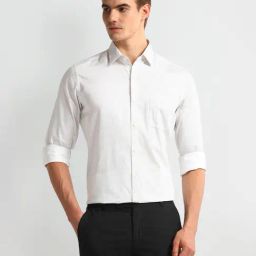 Arrow White Cotton Slim Fit Printed Shirt-picture-24