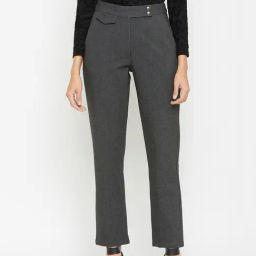 Marie Claire Women Grey Colour Solid Formal Trousers-picture-28