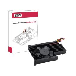 Raspberry Pi Active Cooler 52Pi Armour Lite V5 Heatsink for Raspberry Pi 5 Heatsink with Fan Cooling Kit for Pi 5 Ultimate Cooling Solution - RS9272Raspberry Pi Active Cooler 52Pi Armour Lite V5 Heatsink for Raspberry Pi 5 Heatsink with Fan Cooling Kit for Pi 5 Ultimate Cooling Solution - RS9272-9