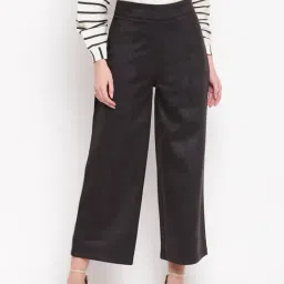 Marie Claire Women Black Colour Solid Culottes-image-39
