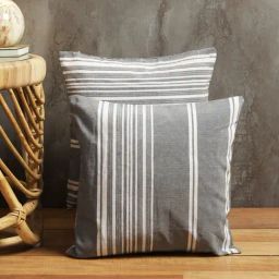 Romee Grey Cotton Stripes Cushion Covers-image-41