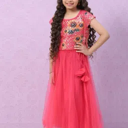 Biba Girls Chi Pnk Cotton Embellished Lehenga Set-picture-12
