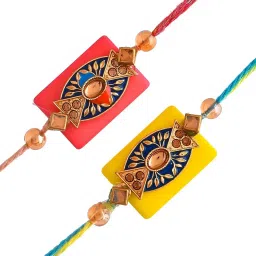 Aapno Rajasthan Set of Multicoloured Thread Rakhi image 2