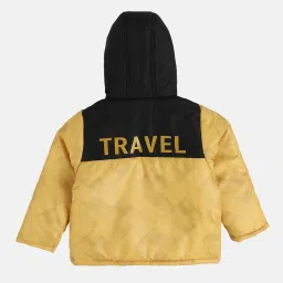 MINIKLUB Boys Yellow & Black Color Block Full Sleeves Jacket image 2