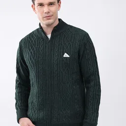Monte Carlo Self Design Mock Collar Long Sleeves Lightweight Woollen Tailored Jacket-picture-31
